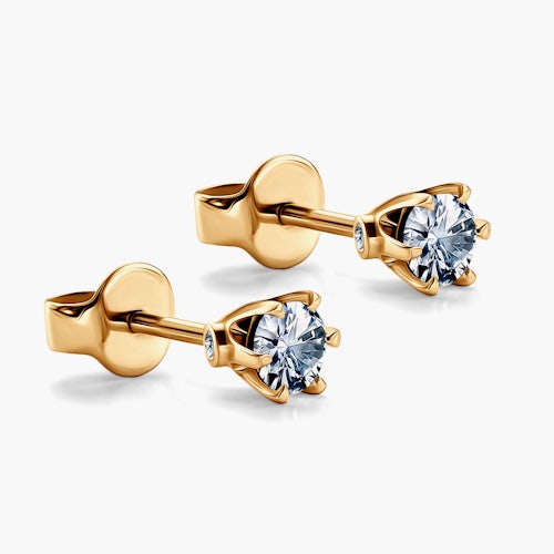 Kolczyki The Journey: złote, białe szafiry